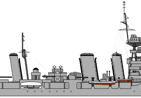Корабль HMS Emerald D66 [Destroyer] (1934) - чертежи, габариты, рисунки